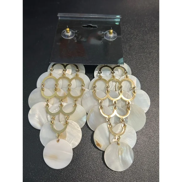 Women's Aiden White Mother of Pearl Dangle Earrings One Size - Picture 5 of 5